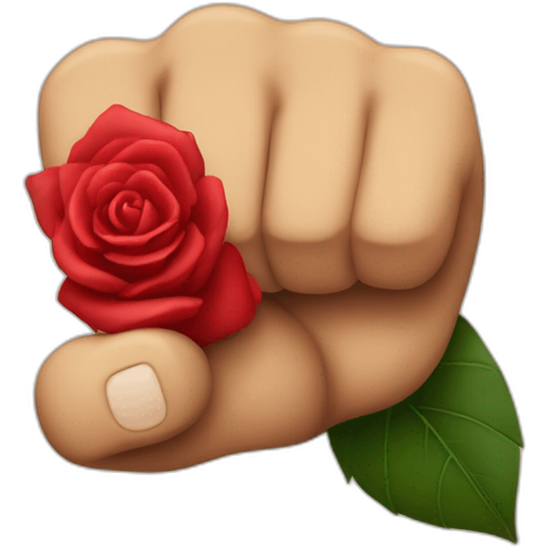 emoji punch fist holding rose emoji