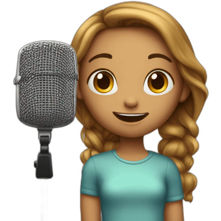 girl sing song in microphone emoji