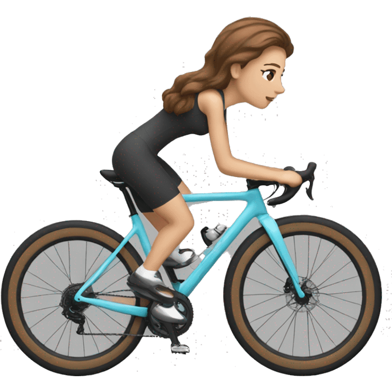 a brown hair white girl on her gravel bike emoji