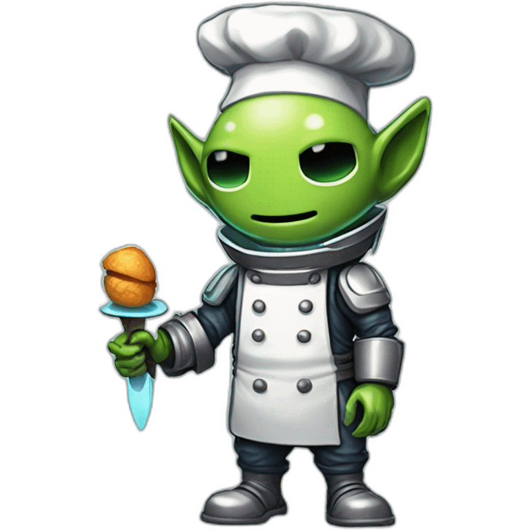 alien chef scifi roguelike rpg style inspired by slay the spire digital art emoji