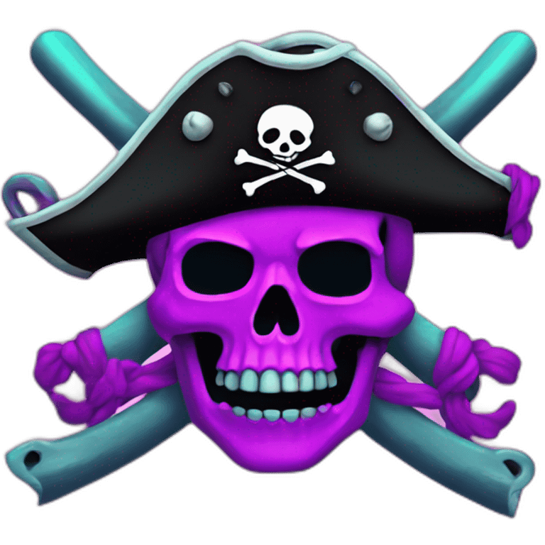 pirate flag neon vaporwave emoji