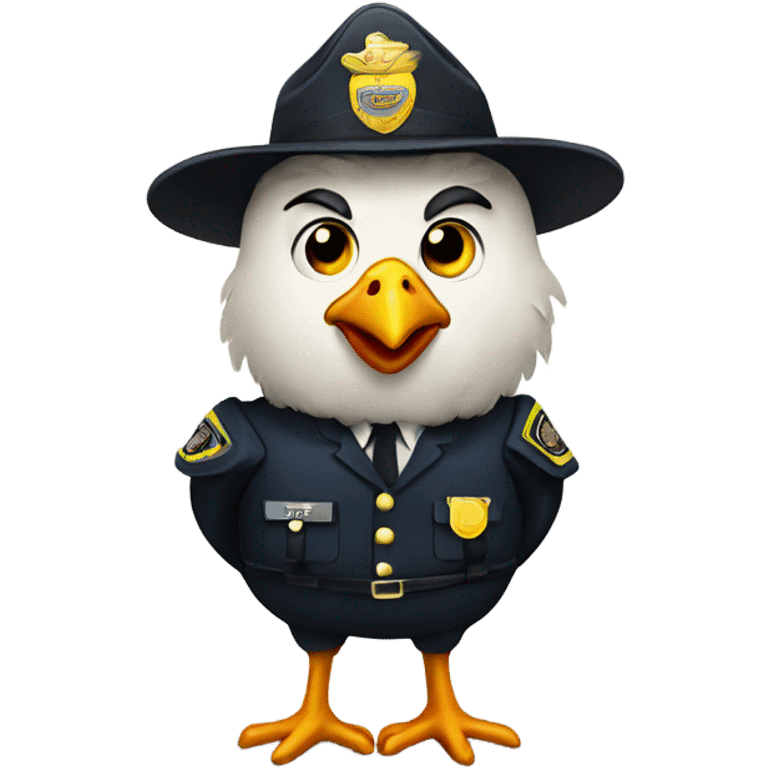 Chicken as a policeman emoji