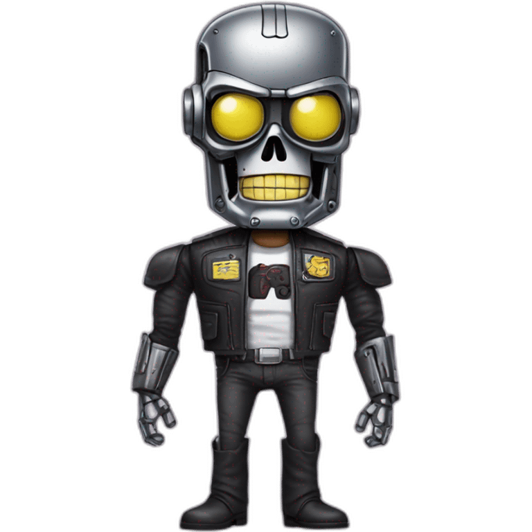 The terminator in a SpongeBob SquarePants costume emoji