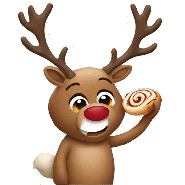 Reindeer eating a cinnamon roll emoji