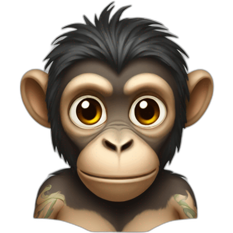 monkey with dragon tatoo emoji