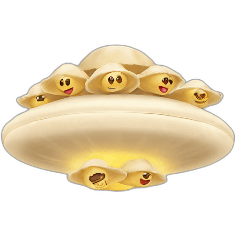 Flying UFO with dumplings emoji