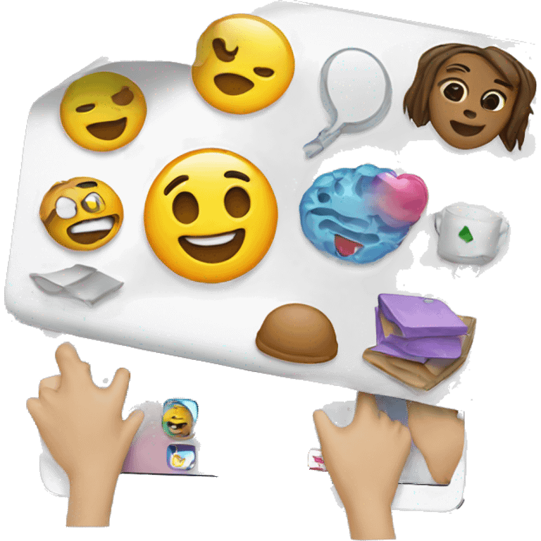 Ipad with stickers emoji