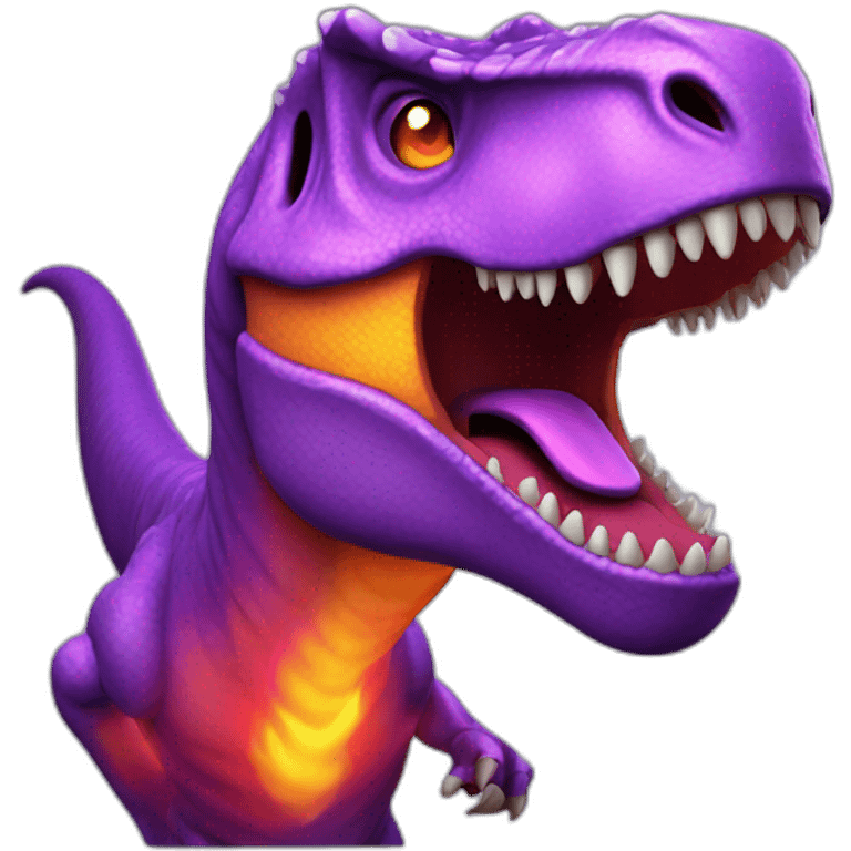 3d t-rex purple fire emoji