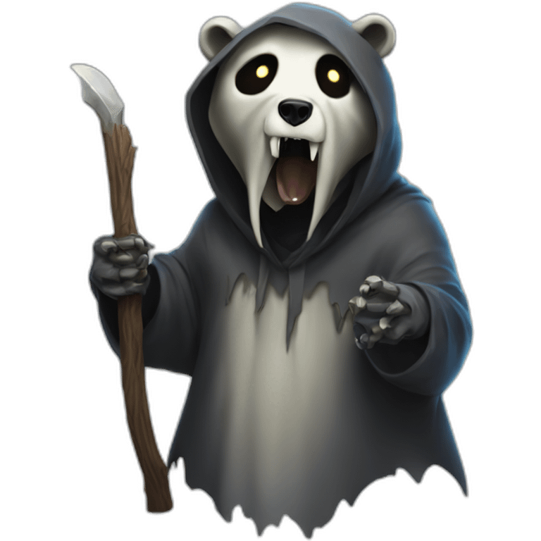 ghost reaper as a grizzly emoji