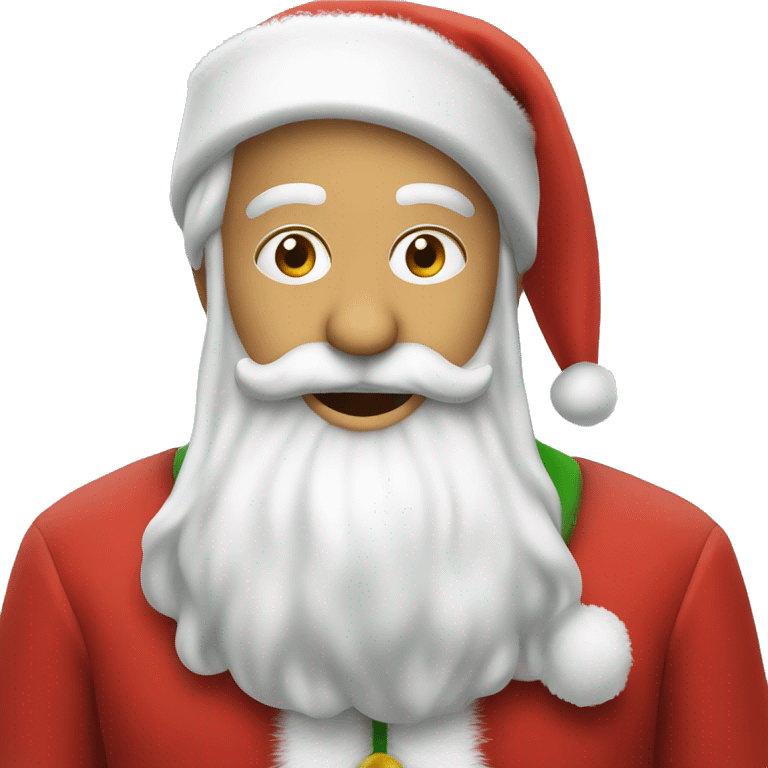 Santa Claus holding an Elf emoji