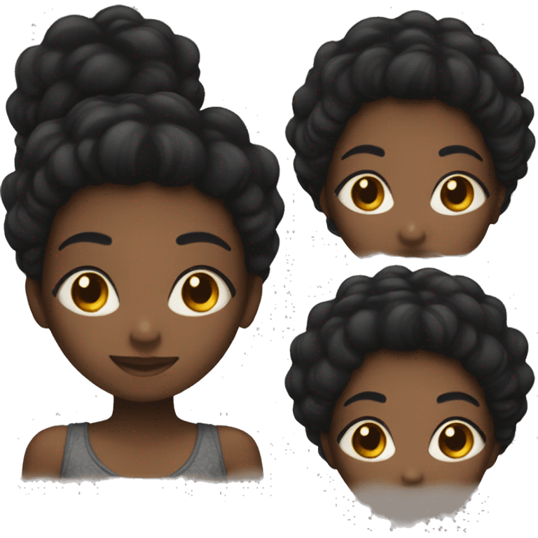 Black girl with black hair emoji