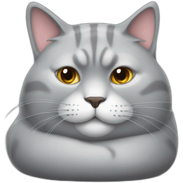 lazy fat grey cat emoji