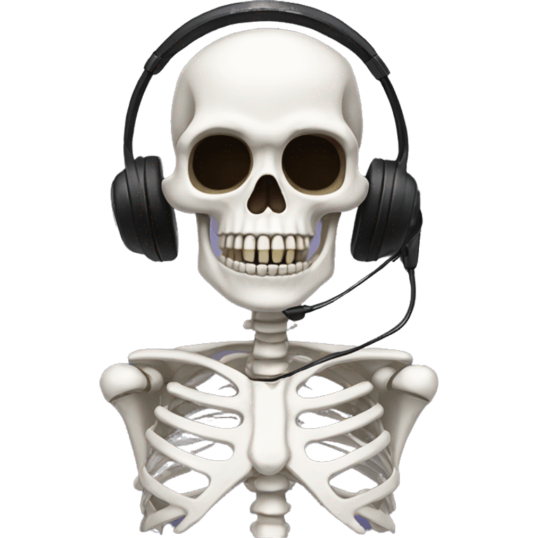 skeleton with a gamer headset emoji