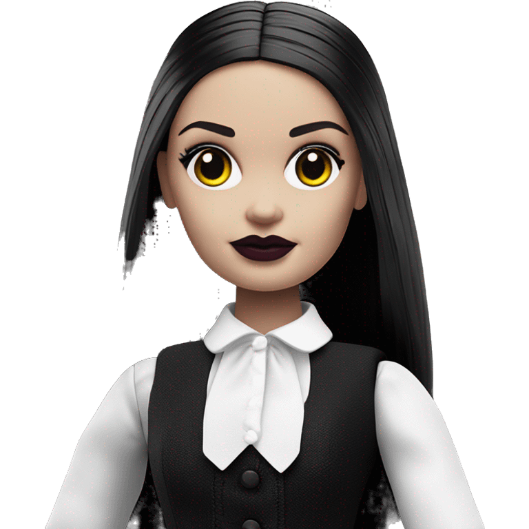 zombie gothic Wednesday Addams Barbie.creepy,  emoji