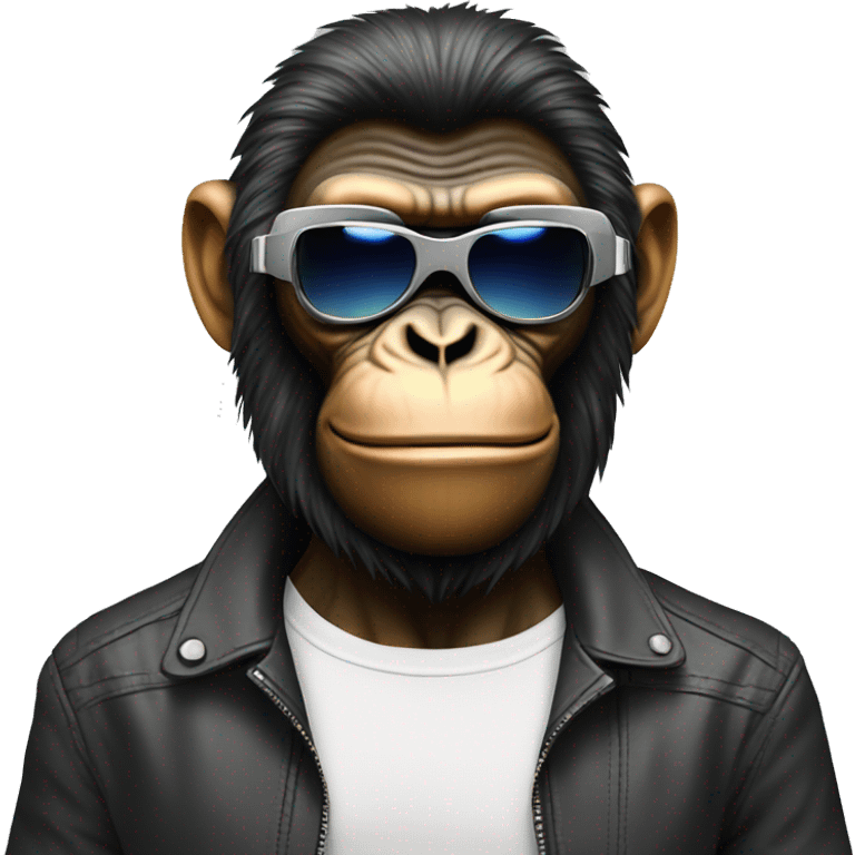 Ape with futuristic sunglasses emoji