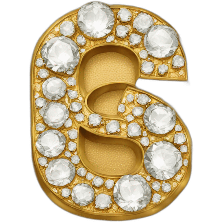 Gold and diamonds letter G emoji