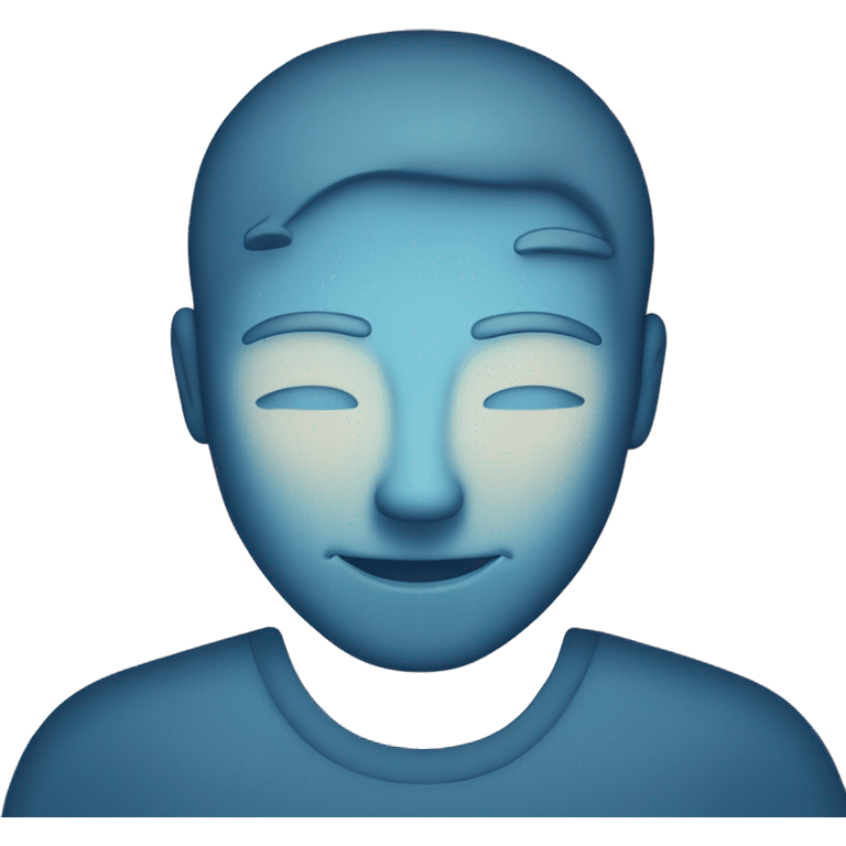 mental power represented by a blue head silouette iluminated in the headand lighted  emoji