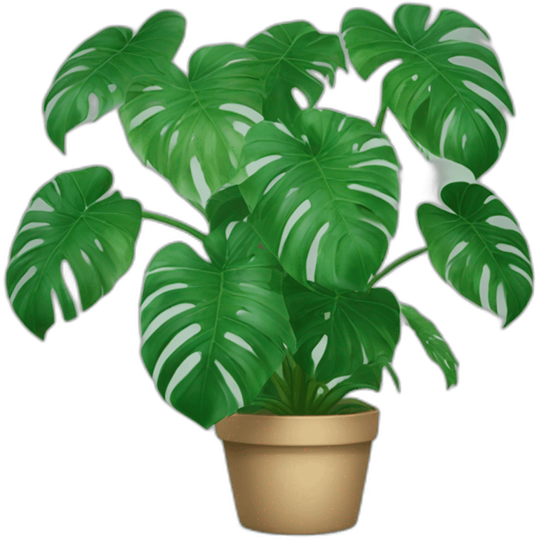 Monstera plant taking a photo emoji