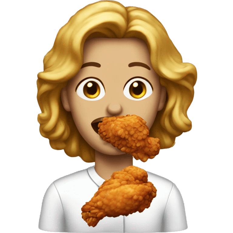 eating fried chicken emoji