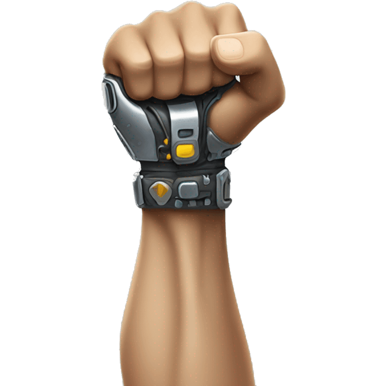 Cyborg arm only flexing bicep and shoulder emoji