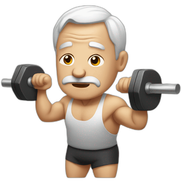 Weak old man working out emoji