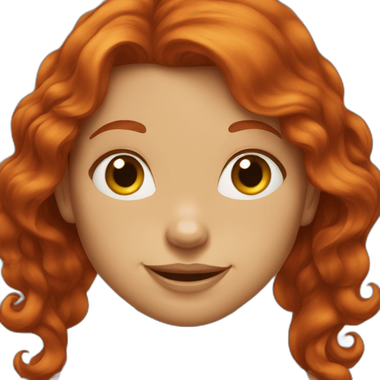 redhead girl smiley poo face emoji