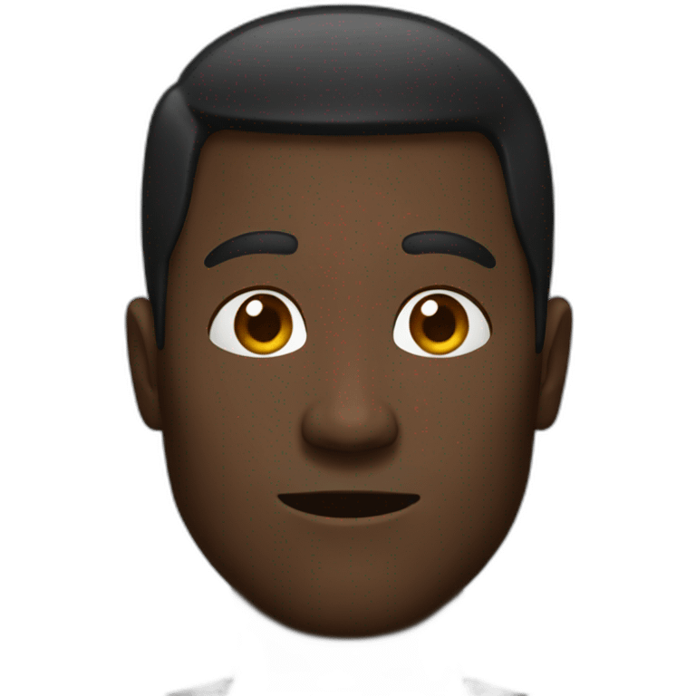 a blakc man with a black iphone emoji