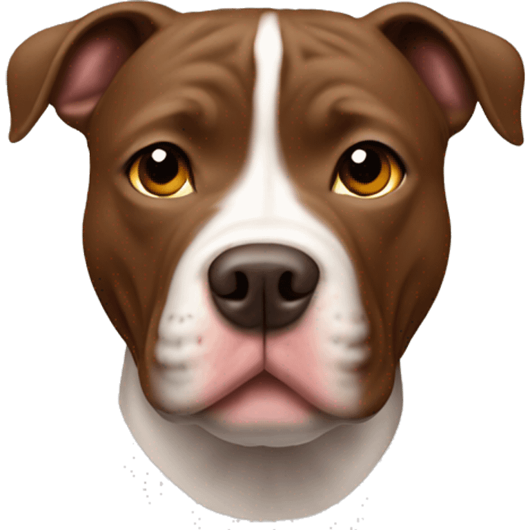 pitbull marron con franja blanca en la cara emoji