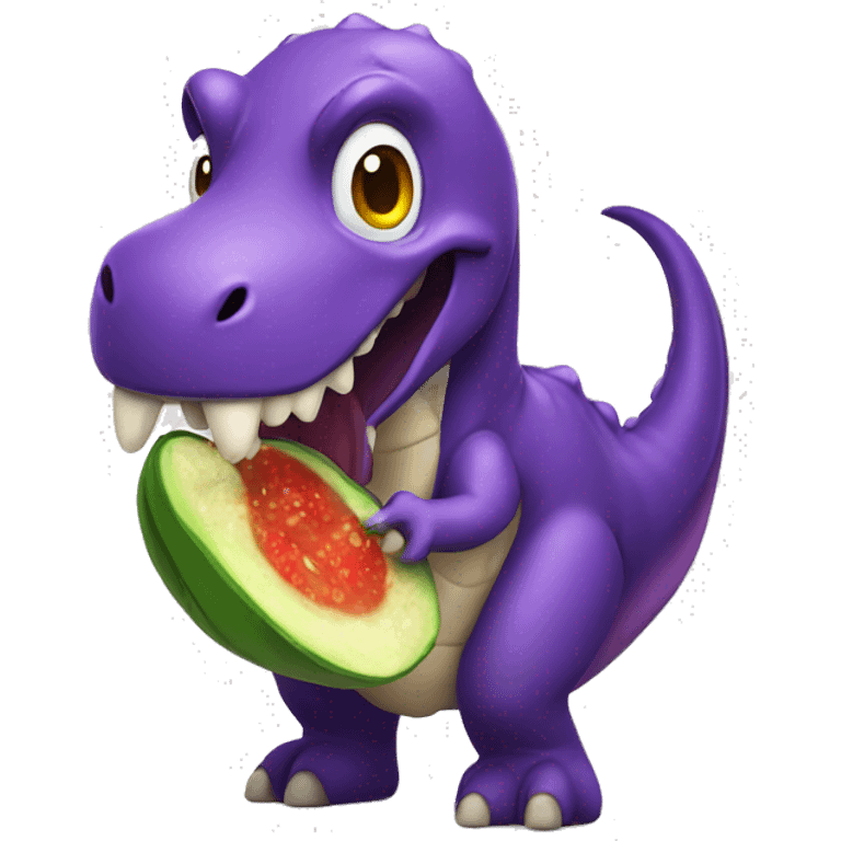 Dino eating eggplant  emoji