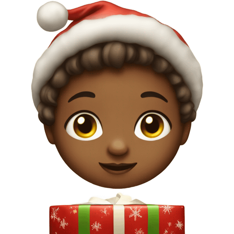 Baby in a Christmas gift emoji