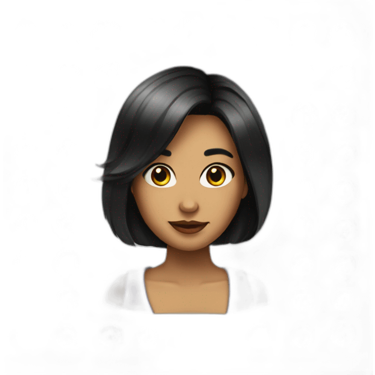 Woman bob dark haircut with magic stones emoji