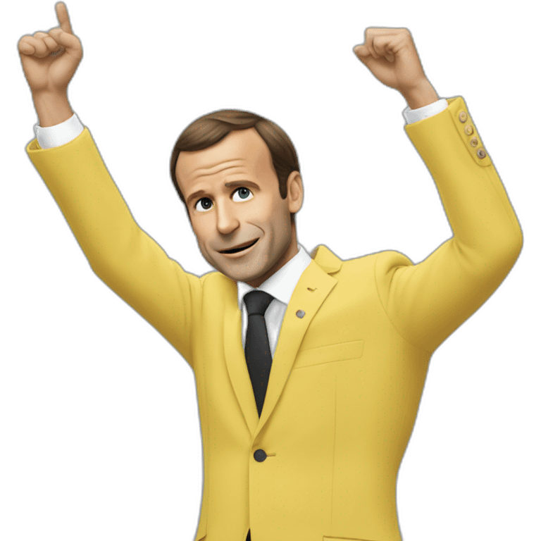 macron faisant un dab emoji