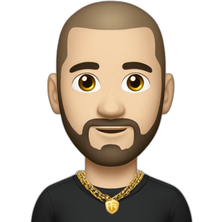 Karim Benzema thug wearing gold chain and black shirt emoji