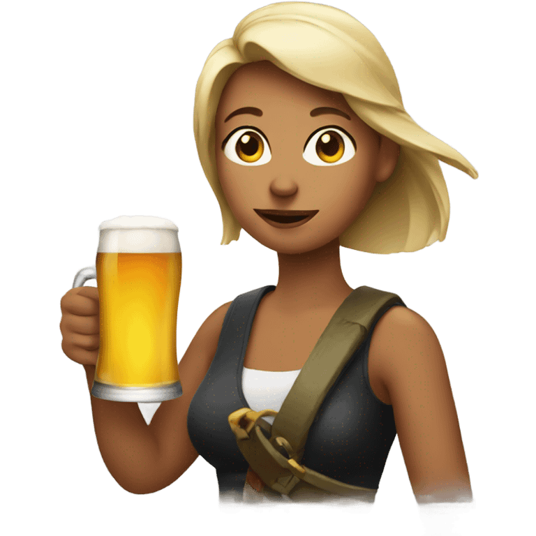 woman holding a beer  emoji