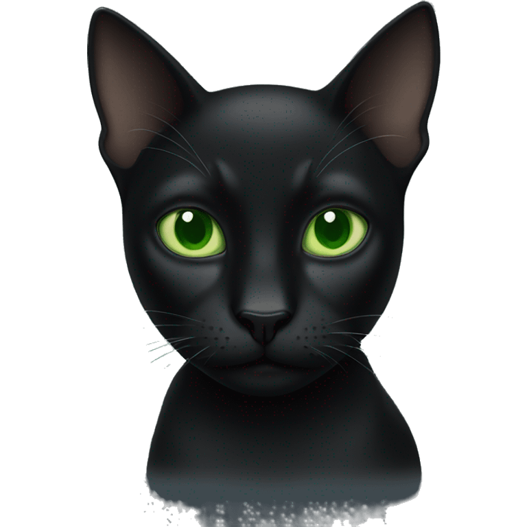 Black cat with green eyes  emoji