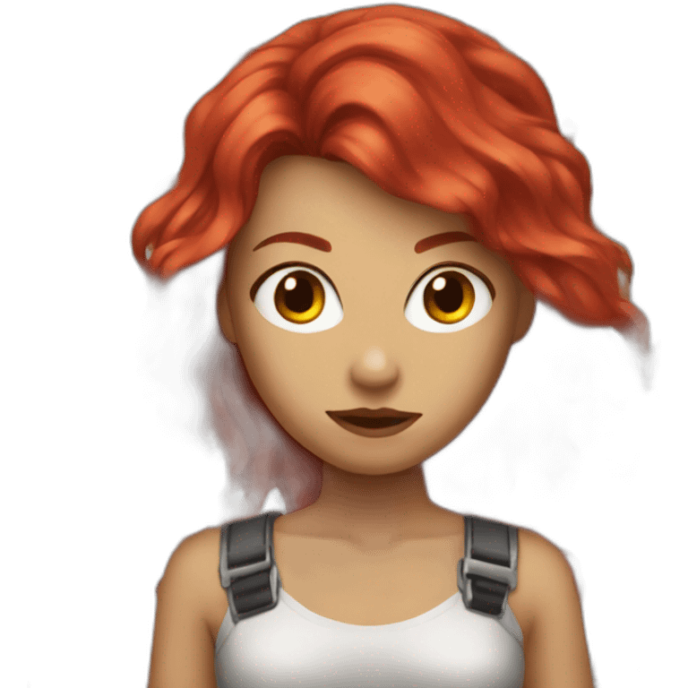 metal girl with red hair emoji