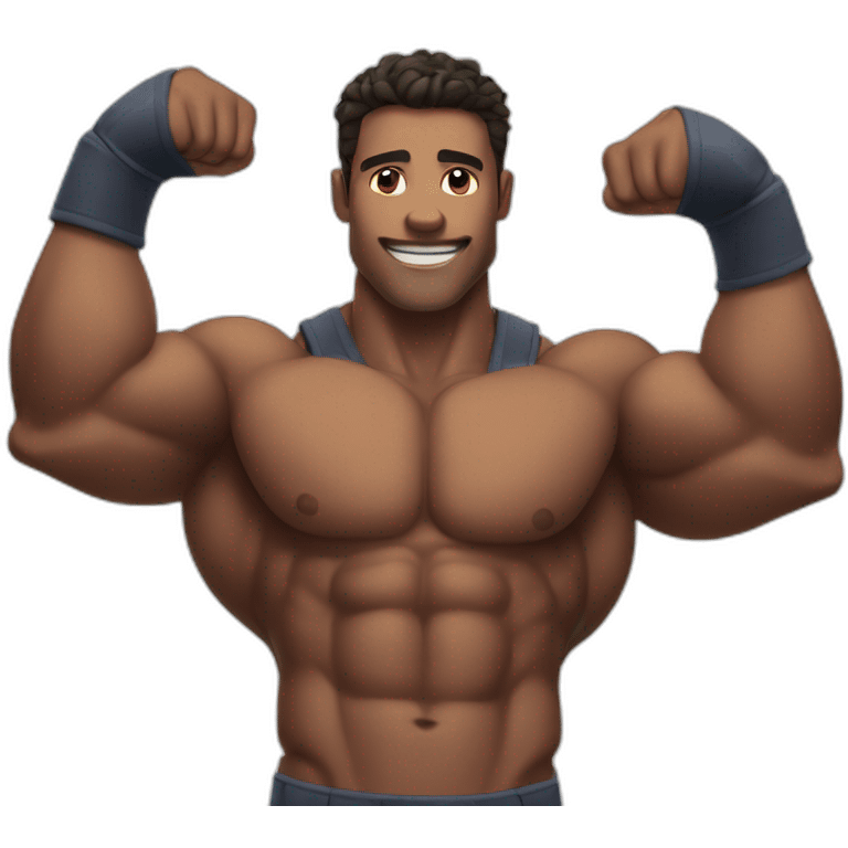 muscular guy flexing his muscles emoji