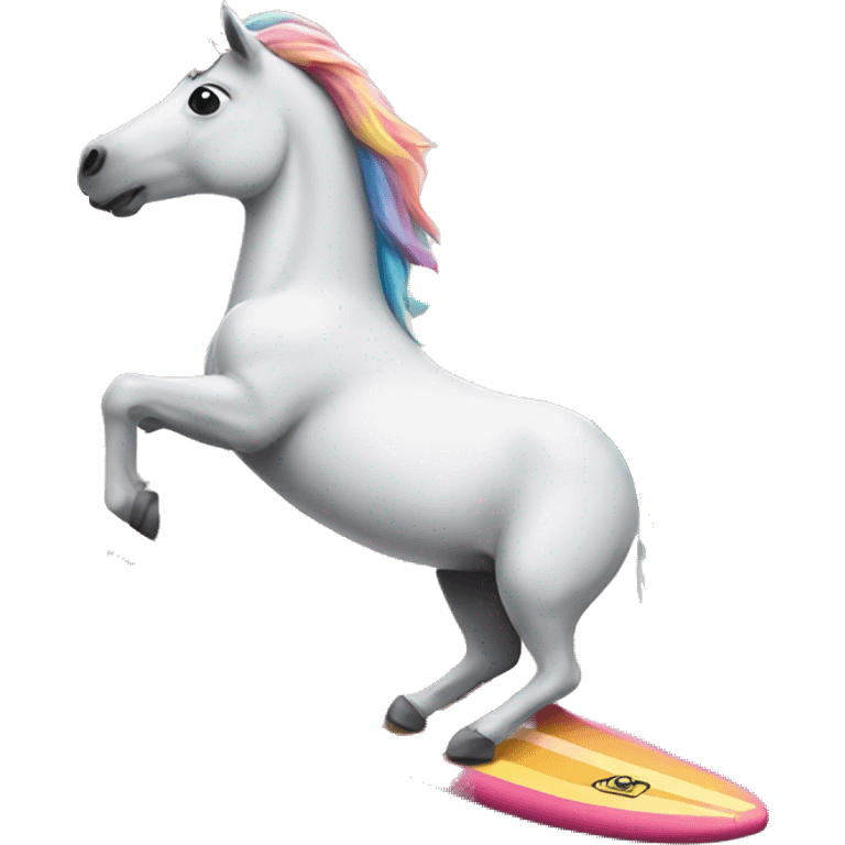 A unicorn on a surfboard  emoji