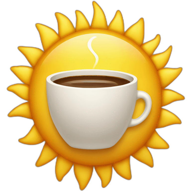 A sun with cup-of-coffee emoji