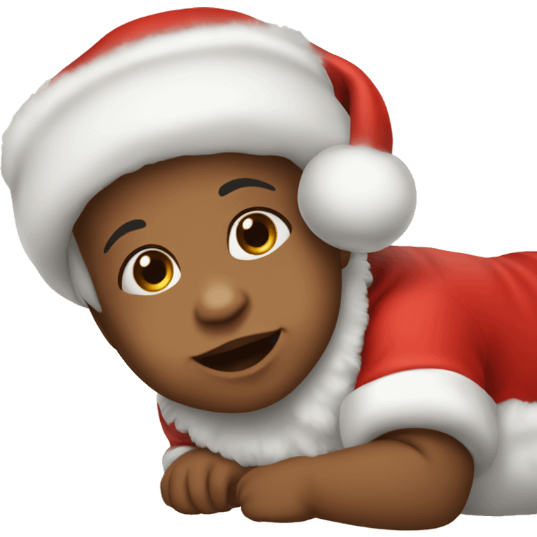 Baby with Santa’s hat emoji