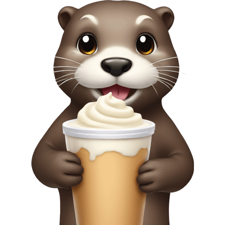 Otter with milk shake  emoji