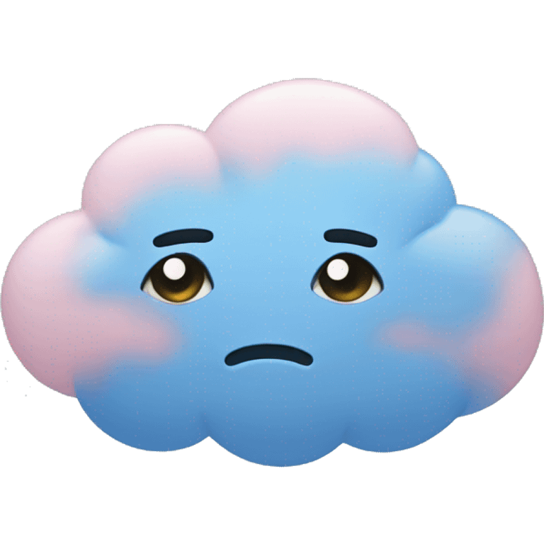 sad blue cloud with blush  emoji