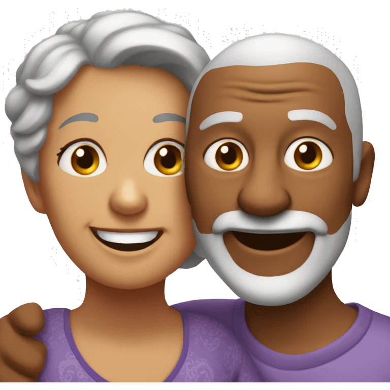 two grandparents smiling to each other  emoji