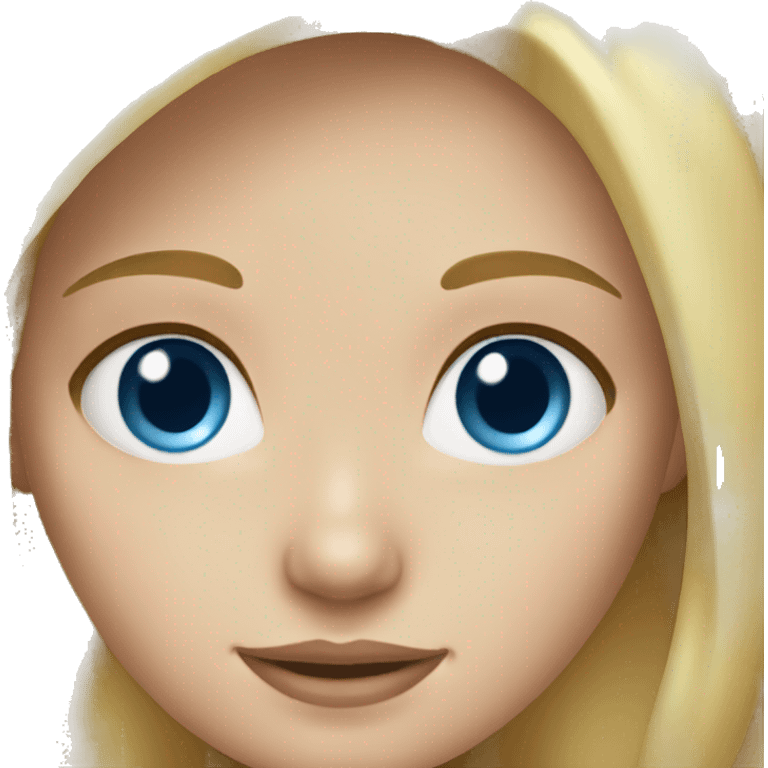 Blonde hair, blue eyes girl emoji