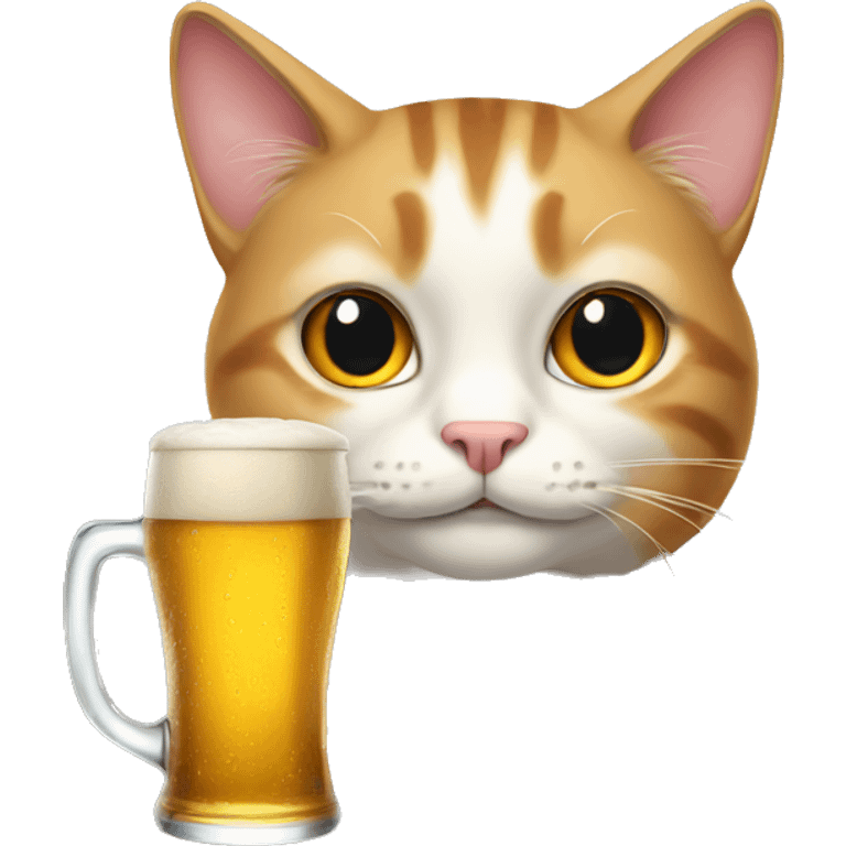 Cat with beer emoji