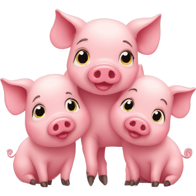 little pig trio in love emoji