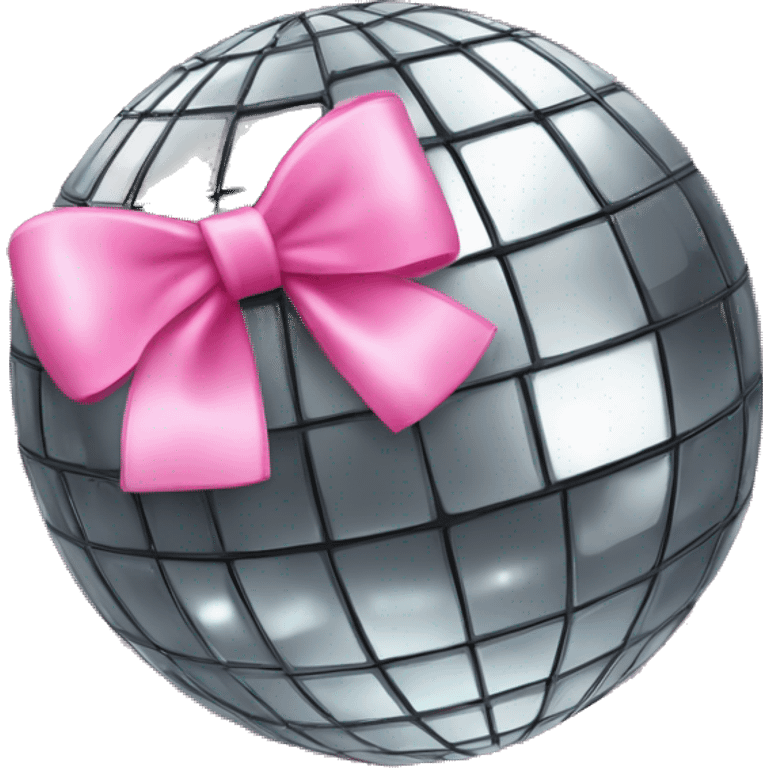 disco ball with pink bow on top emoji