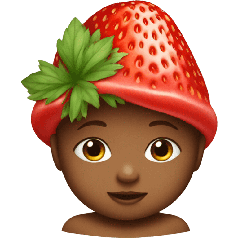 baby with a strawberry hat emoji