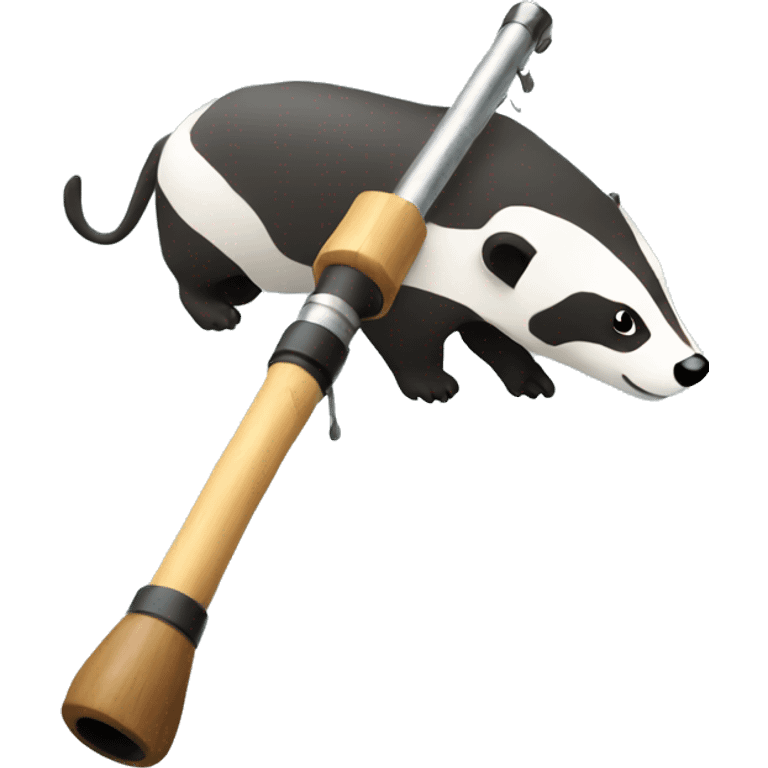 Badger fishing rod emoji