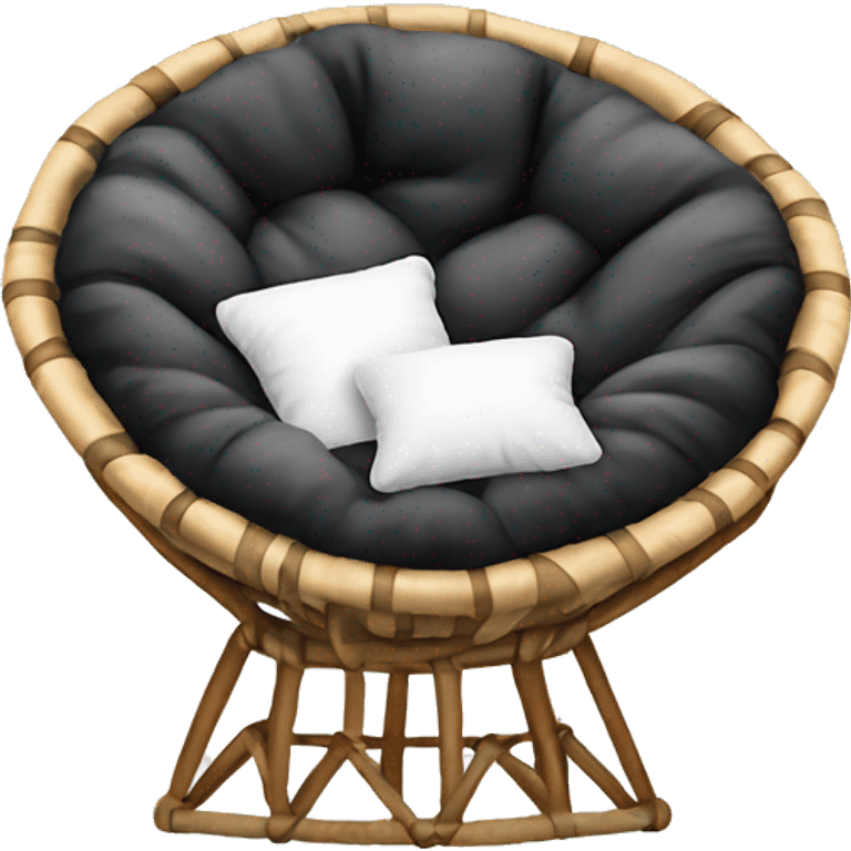 Papasan chair with white pillow emoji